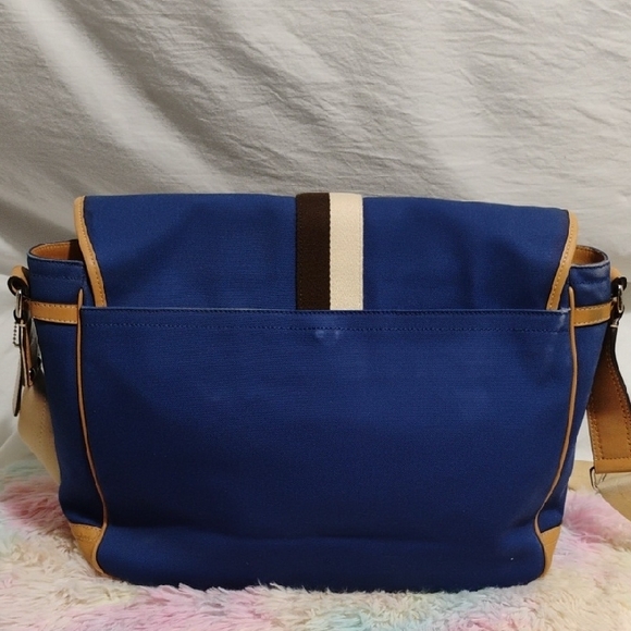 SALE! Authentic Coach Large Canvas & Leather Trim Messenger Bag W Hangtag - Picture 4 of 16